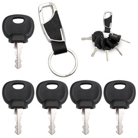 VooGenzek 5 PCS 14607 Ignition Key, Construction Machines Key, with Keychain, Compatible with JCB BOBCAT BOMAG MANITOU Tractor