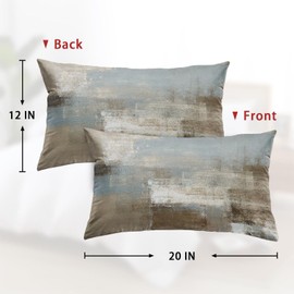 Britimes Throw Pillow Covers Modern Home Art Decor, 12 x 20 Inches Set of 2 Pillow Cases Decorative, Abstract Oil Painting Pillowcases for Bedroom, Living Room, Grey Beige
