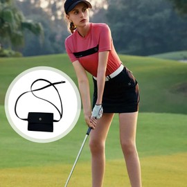 Waist Pack - Waterproof PU Leather Belt Bag - Fashionable Golf Ball Storage Bag with Adjustable Strap, Portable Golf Tee Bag Pouch for Traveling, Running, Hiking, Cycling