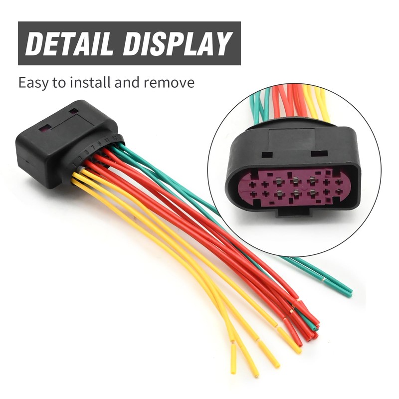 Vkinman 2 Pcs 68305265AA Headlight Connector Harness Pigtail Xenon HID,