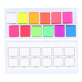 Pssopp Neon Watercolor Paint Set,12 Colors Fluorescent Solid Art Supplies Durable Portable Artist Kit with Storage Box for Students and Beginners