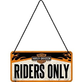 Nostalgic-Art Harley Davidson-Riders-Gift Idea for Motorcyclists, Metal, Decorative Vintage Design, 10 x 20 cm