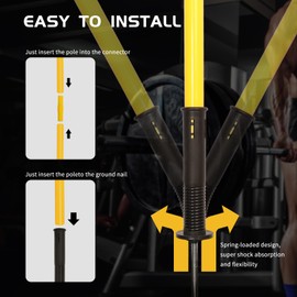 LTTGX Soccer Agility Training Poles Set: Football Speed Training Equipment with 6Soccer Agility Poles Adjustable Height Hurdles for Basketball Athletes Youth