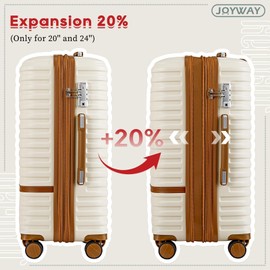 Joyway Expandable Carry on Luggage Sets Airline Approved, Lightweight Hard Shell 20 Inch Carry-on Suitcase with Spinner Wheels, White