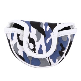 PU Leather Camouflage Semicircular Waterproof Magnetic Buckle Golf Putter Head Cover Club Headcovers AccessoryCamouflage Blue
