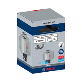 Bosch 1 x Pro Sheet Metal Power Change Plus Hole Saw (for Stainless Steel Sheets, Steel Sheets, Diameter 57 mm, Professional Accessories Drill/Screwdriver)