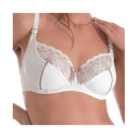 Cache Coeur Women's Lisa Balcony Nursing Bra, Off-White (Pearl), 34F (Manufacturer Size:75F)