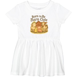inktastic Born to Be Barn Cute Farm Animals Infant Dress 18 Months White 46533