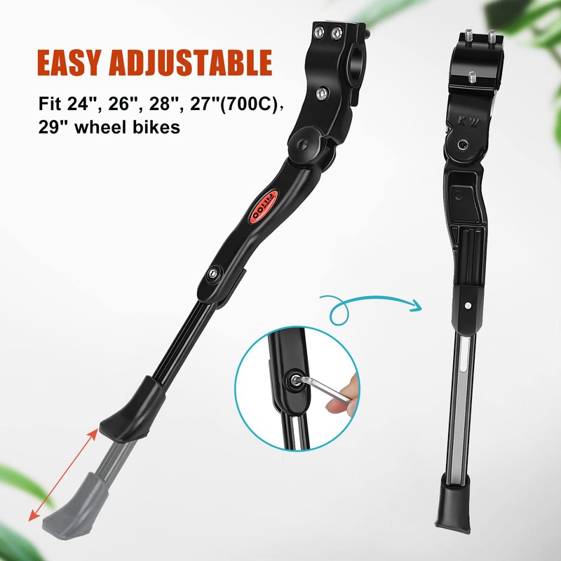 FITTOO Bike Kickstand, Light Weight (280grams), Adjustable Bicycle Side Stand