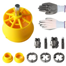 Plastic Pipe Threader, 4/6 Points 6 Points/1 Inch Pipe Threader Kit Pvc Threader for Drill Comes with 1 Piece Of Tape and 1 Pair Gloves Suitable for Electric Drill (Internal External)