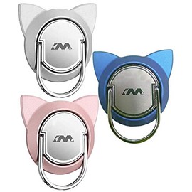 Cat Cell Phone Ring Holder Stand for Magnetic Car Mount,Rotating Phone Finger Ring Holder Grip Pop Kickstand for Smartphones,3Pack (Cat)