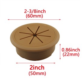 HJGarden 2PCS 50mm Flexible Wire Rubber Grommets, Desk Grommet, Cable Cord Grommet, Cable Hole Cover, for Office PC Desk Cable Cord Managing and Hiding Office PC Desktop Cable, Brown