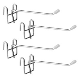BOXOB 4 Pcs Wire Shelving Accessories Hooks with Rubber Covers, Heavy Duty Wire Rack Shelf Shelves Kitchen Utensil Hanging Hooks for Room Storage Display Organization
