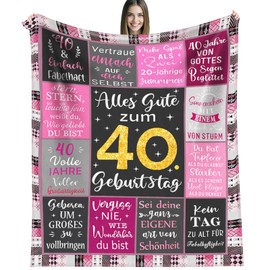 40 Gifts for Women, 40 Birthday Gift for Women, Cuddly Blanket Gifts for Mum, Funny 40s Gift Wife, Birthday Gift Set, Birthday Blanket for Mother, Sister, Wife, Aunt