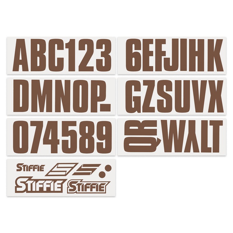 Stiffie Uniline Brown 3" Boat & PWC Registration Decals •