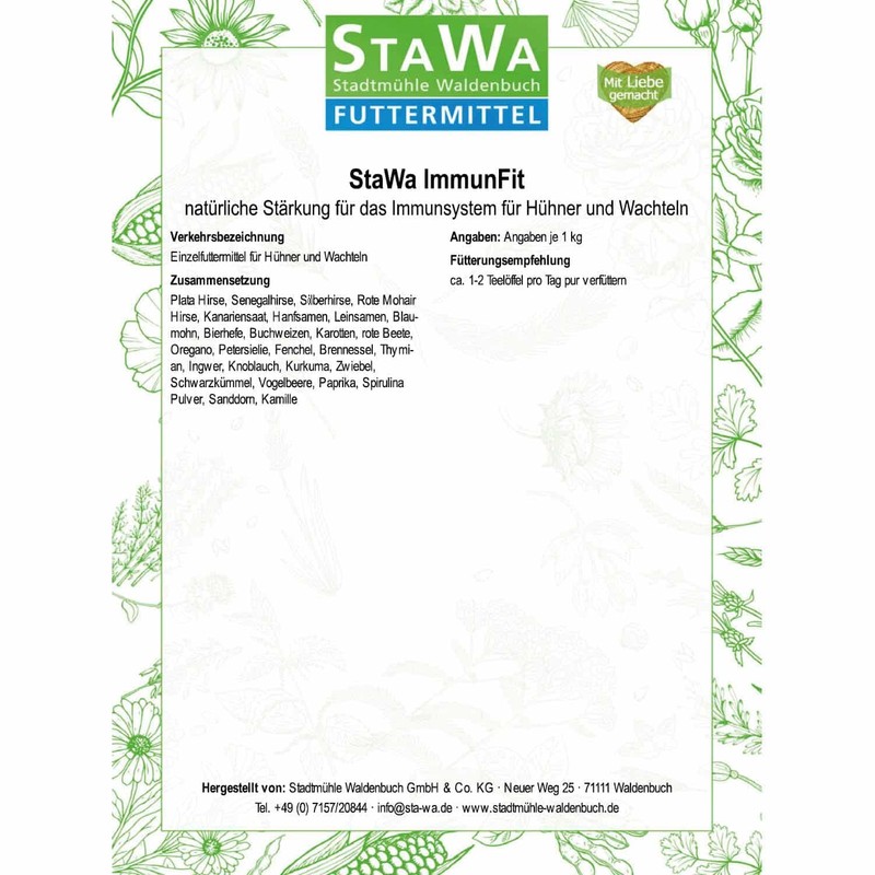 STAWA ImmunFit Natural Immune System Strengthener for Chickens and Quails,