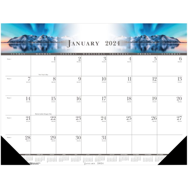 House of Doolittle 2024 Monthly Desk Pad Calendar, Full Color, 22 x 17 Inches, January - December (HOD140-24)