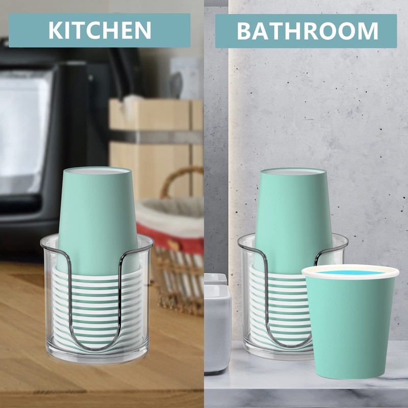 BYAWAY Bathroom Cup Dispenser,Small Disposable Paper Cup Holder,Compact Mouthwash Cups