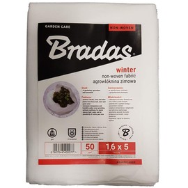 Bradas Heavy duty (50gsm) plant protection fleece,protect against wind rain, frost (1.6m x 5m, White)