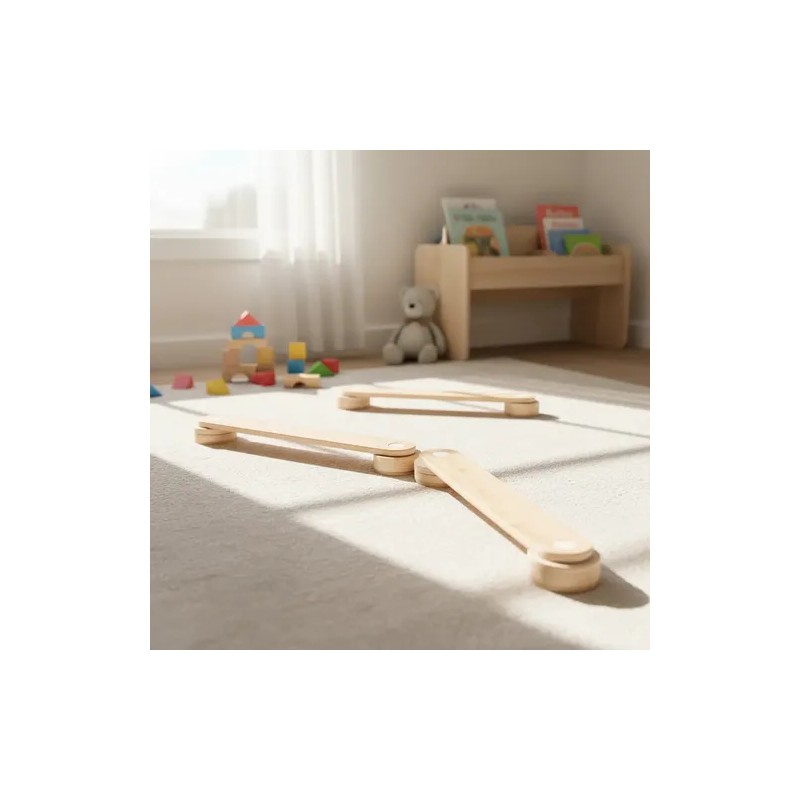 Barras De Equilibrio Montessori Niños Bebe 3 Vigas 60 Cm