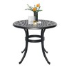 Withniture Cast Aluminum Outdoor Side Table, All Weather Metal End