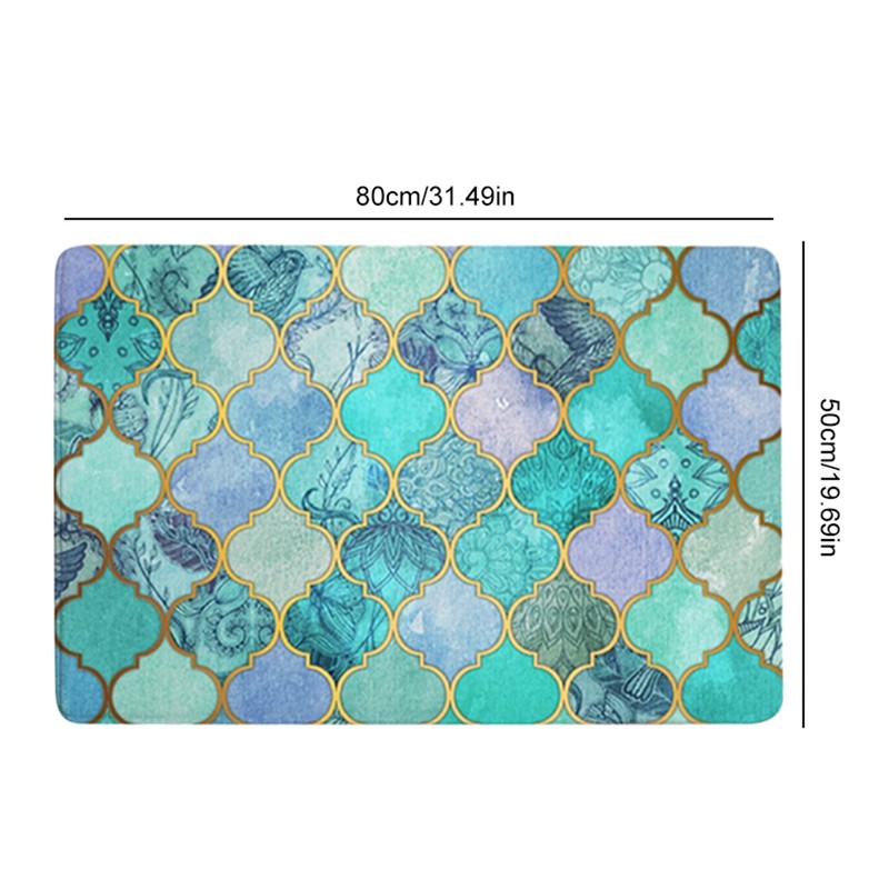 Geometry Printing Non slip Water Absorbent Mat Pad Bathroom Kitchen