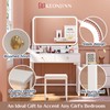 Keonjinn White Vanity Desk with Mirror and Lights, LED Makeup
