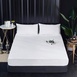 WenBags - Sábanas ajustables impermeables para cama, protector de colchón para camas de cuidado del hogar y del hospital, sábanas suaves de hospital con elástico alrededor (1, blanco, King)