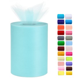 Tulle Rolls 6” by 100 Yards (300 feet) Tulle Roll Spool Fabric for DIY Tutu Skirts Wedding Baby Shower Crafts Decorations Party Supplies(New Turquoise)