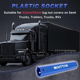 Lug Nut Cover Socket Hex Shape Removal Installation Tool for 32mm/33mm Lug Nut Covers, Remover Tool Socket Easy Install & Removal of Plastic Lug Nut Covers for Semi Trucks Trailers RVs