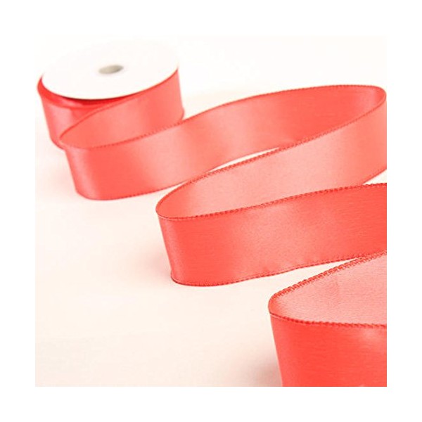 3 Spools - 1-1/2 Satin Wired Edge Coral Ribbon - 30 Yards Total