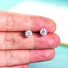 Total 2Carat 6.5MM White Moissanite Diamond Earrings, Studs, 925 Sterling