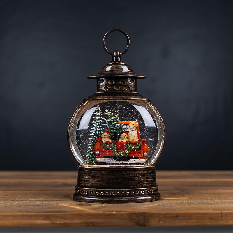 Melrose International LED Snow Globe with Pickup Truck 11.5" H