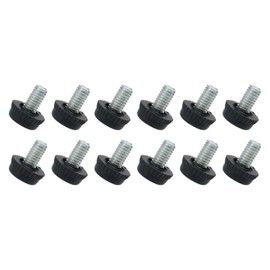 QUARKZMAN Pack of 12 M6 x 10 x 15 mm Adjustable Levelling Feet Threaded Leg Protection Planner for Furniture at Home Office Restaurant Black