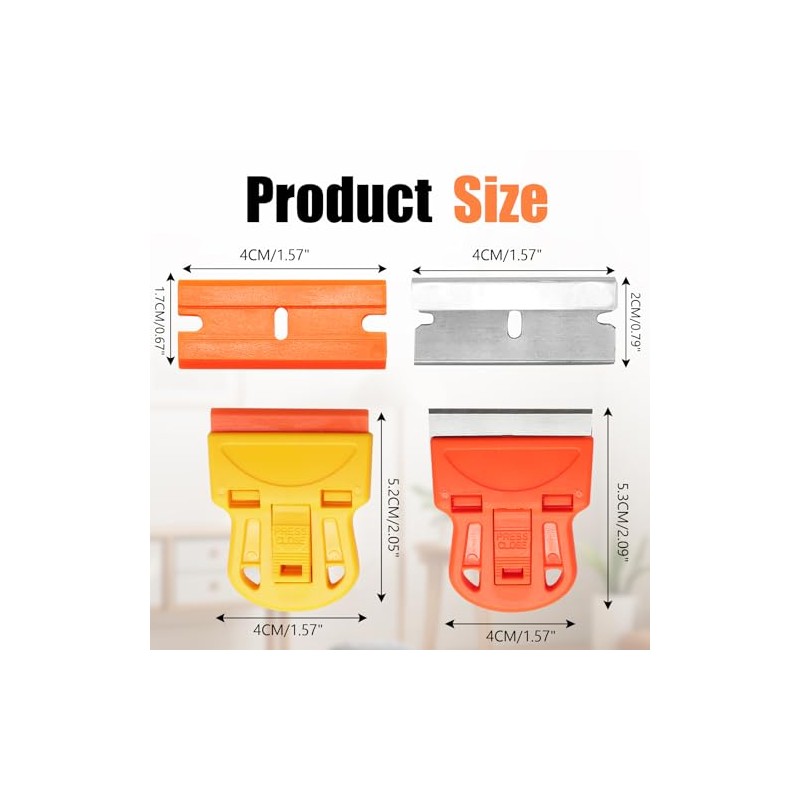 2 Sets Razor Blade Scrapers, Plastic Scraper Tool Extra 10
