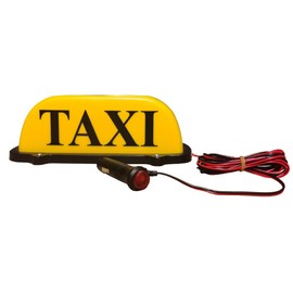 Taxi Sign Light,Taxi Cab Roof Top Illuminated Sign,Sealed Waterproof Taxi Lighting with Magnetic Base,Yellow Shell Taxi Sign Light (12V Power Line)