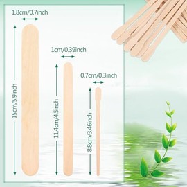 JANYUN Wooden Spatula Waxing, Pack of 200 Eyebrow Wooden Spatulas Waxing Applicator Small Wooden Sticks for Hair Removal or Wood Crafts