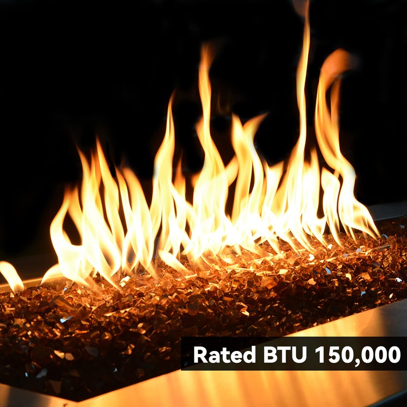 Skyflame 30" x 6" Rectangular Gas Fire Pit and Fireplace