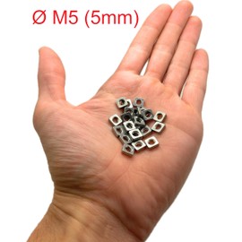Square Nut M5 Stainless Steel Low Shape/Flat Profile Stainless Steel A2-070 (V2A/304) DIN 562: Pack of 50 ProRaje