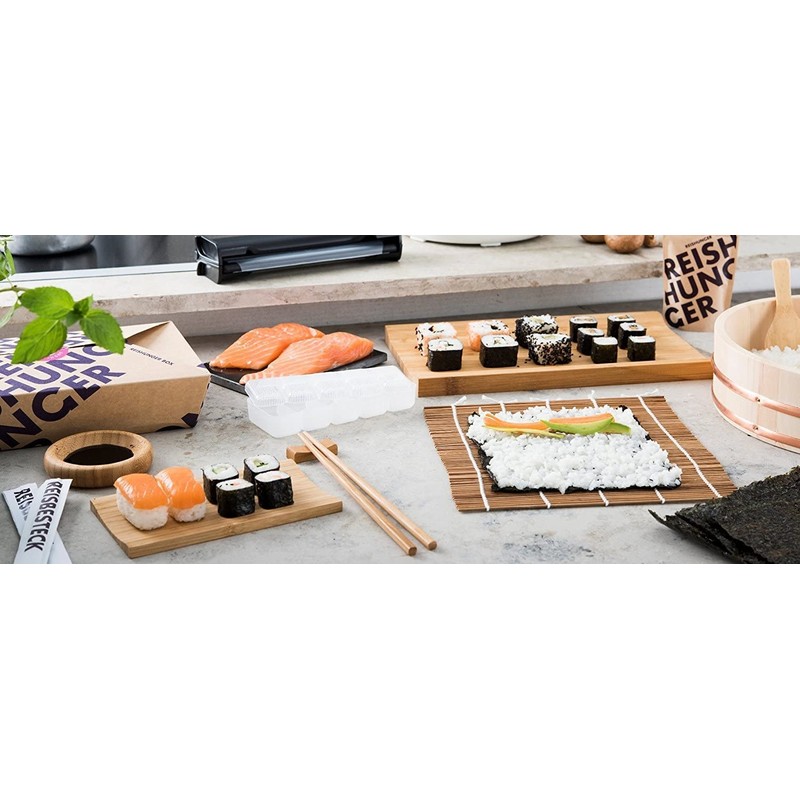Reishunger Bamboo Sushi Serving Set, 4 Pieces