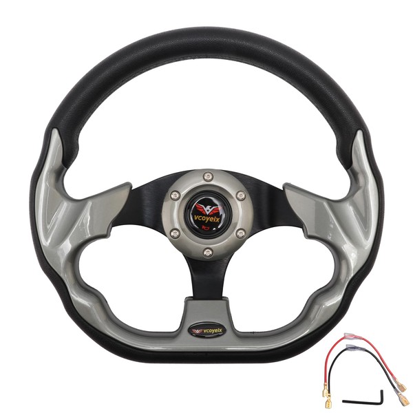 vcoyeix 12.5 inch Golf Cart Steering Wheel for Yamaha, for