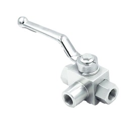 TieMin High Pressure Hydraulic Ball Valve 1"NPT, 3 Ways, 1 Inch Hydraulic Valve 7250 PSI（500 bar）, Silvery