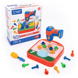 Educational Insights Design & Drill ABCs & 123s - Juguetes de construcción y herramientas para niños pequeños, juego de herramientas para niños con taladro eléctrico de juguete real, actividades de