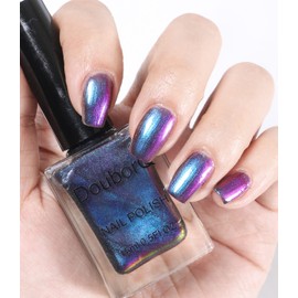 AILALUO Purple Nail Polish - Vibrant Purple Hue with Sparkling Shine Holographic Effects for Eye-catching Nails Long-lasting Formula for Beautiful Manicures (Purple blue 03, 15ml)