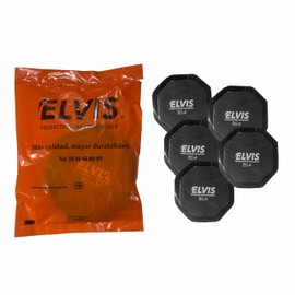 ELVIS | Parche Para Llanta Con Cuerda Del Número 4 | Kit De Parches Con Hule Vulcanizado O Aplicación En Frío | 120 x 120 MM Diámetro | Bolsa Con 5 pzs | Reparación Eficiente Y Duradera