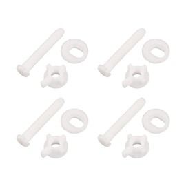 VGOL 4 Sets Toilet Seat Fixing Screws Set Universal Replacement Toilet Seat Hinge Screws with Nuts and Washers for Fixing Top Toilet Seat White