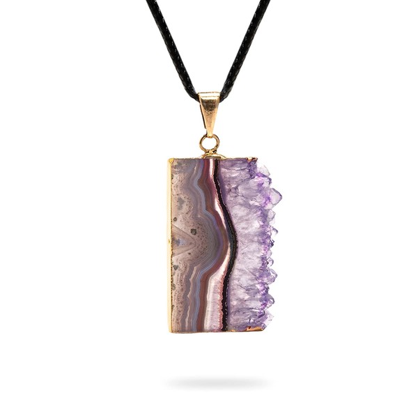 Ayana Crystals Amethyst Geode Necklace: Handmade Genuine Ethically Sourced Crystals, Natural Amethyst, February Birthstone – Third Eye and Crown Chakra Activation