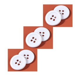 6 PCS White Resin Buttons, 4 Hole White Buttons Domed Round Buttons Sewing Buttons On Coat Making Buttons for DIY, Handmade, Crafting, Sewing, Replacement, Knitting, Clothes Ornament(32L 20mm)