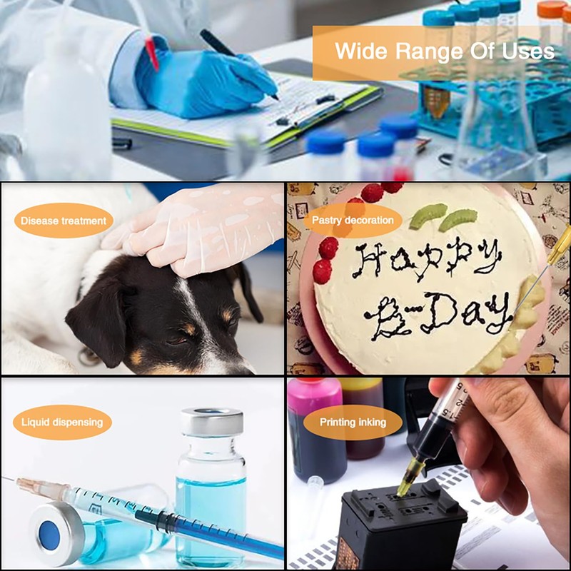 100Pack 25Ga 1 inch Needle for Scientific Labs, Individually Packaged