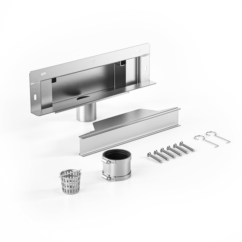 Bernkot Linear Wall Drain 12’’, 304 Stainless Steel Side Drain